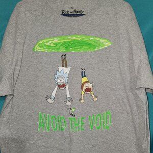 Gray Rick And Morty "Avoid The Void" T-Shirt, Size XL